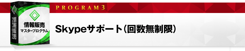 ３．Skypeサポート（回数無制限）